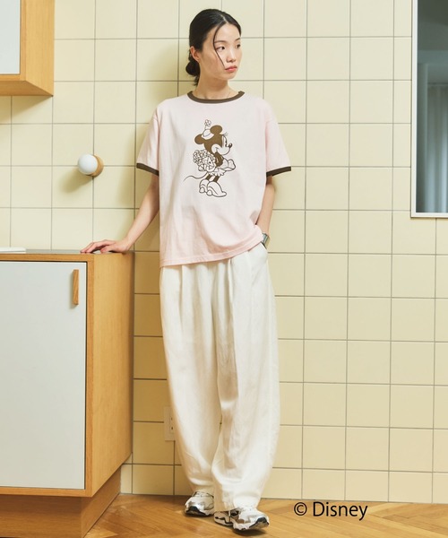 Doux archives(ドゥアルシーヴ)の「DOUX ARCHIVES限定商品【Disney】リンガーTee(Tシャツ/カットソー・レディース・ピンク/チャコールグレー・FREE)」の15枚目の写真