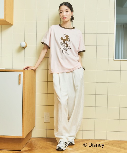 Doux archives(ドゥアルシーヴ)の「DOUX ARCHIVES限定商品【Disney】リンガーTee(Tシャツ/カットソー・レディース・ピンク/チャコールグレー・FREE)」の16枚目の写真
