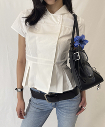 DIMANCHE（ディマンシュ）の「Double Button Blouse (white)（シャツ/ブラウス）」