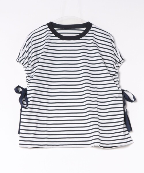 DESIGNWORKS（デザインワークス）の「【一部店舗限定】サイドリボンボーダーTシャツ（Tシャツ/カットソー・レディース・ネイビー・フリー）」の9枚目の写真