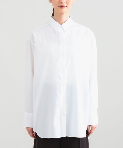 Demi-Luxe BEAMS（デミルクス ビームス）の「2WAY オーバーシャツ 26AW（シャツ/ブラウス・レディース・ホワイト/ストライプ/ネイビー・38/36）」の5枚目の写真
