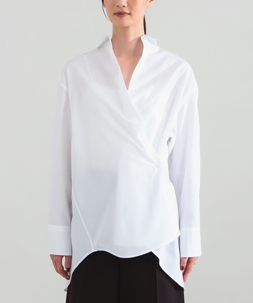Demi-Luxe BEAMS（デミルクス ビームス）の「2WAY オーバーシャツ 26AW（シャツ/ブラウス・レディース・ホワイト/ストライプ/ネイビー・38/36）」の12枚目の写真