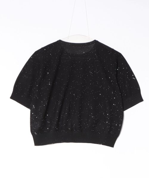 STRAWBERRY-FIELDS（ストロベリーフィールズ）の「ミニスパンコール_ミニスパンコール5分袖ニット（Tシャツ/カットソー・レディース・ブラック/グレイッシュブルー・2）」の3枚目の写真