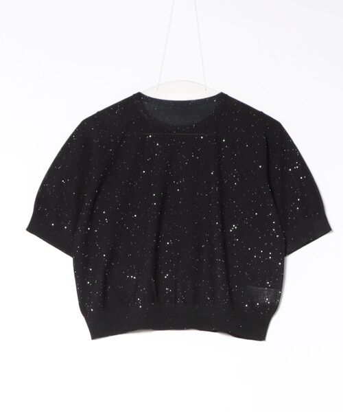 STRAWBERRY-FIELDS（ストロベリーフィールズ）の「ミニスパンコール_ミニスパンコール5分袖ニット（Tシャツ/カットソー・レディース・ブラック/グレイッシュブルー・2）」の15枚目の写真