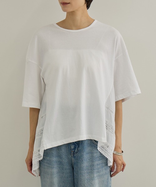 SALON adam et rope'(サロン アダム エ ロペ)の「【AAYUSHI(アユーシ)】バックスカーフハーフスリーブトップス(Tシャツ/カットソー・レディース・ホワイト/ブラック・FREE)」の14枚目の写真