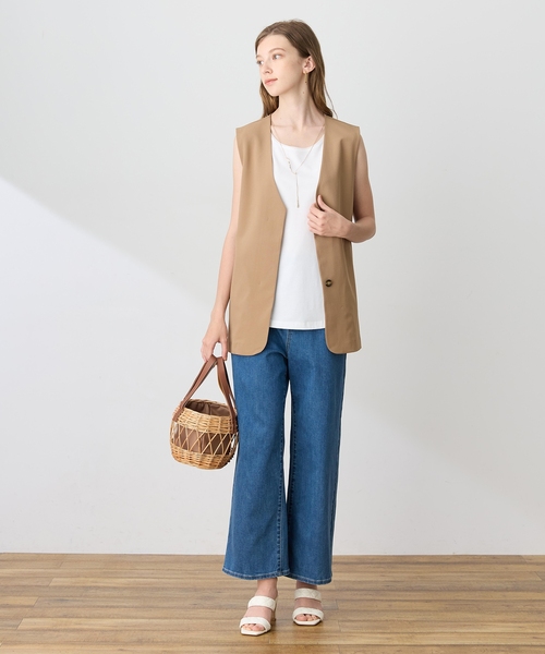 LE SOUK HOLIDAY(ルスークホリデー)の「ジョーゼットストレッチベスト【接触冷感・UVカット・シワになりにくい】(ベスト・レディース・ブラック/ベージュ/ダークブラウン・M/L)」の15枚目の写真