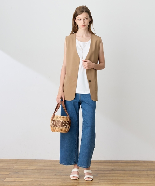 LE SOUK HOLIDAY(ルスークホリデー)の「ジョーゼットストレッチベスト【接触冷感・UVカット・シワになりにくい】(ベスト・レディース・ブラック/ベージュ/ダークブラウン・M/L)」の16枚目の写真