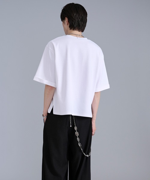 Ellno Loset(エルノロゼット)の「ロゴ刺繍ポンチTシャツ(Tシャツ/カットソー・メンズ・オフホワイト/ブラック・SMALL/MEDIUM/LARGE)」の14枚目の写真