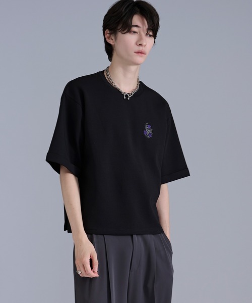 Ellno Loset(エルノロゼット)の「ロゴ刺繍ポンチTシャツ(Tシャツ/カットソー・メンズ・オフホワイト/ブラック・SMALL/MEDIUM/LARGE)」の21枚目の写真