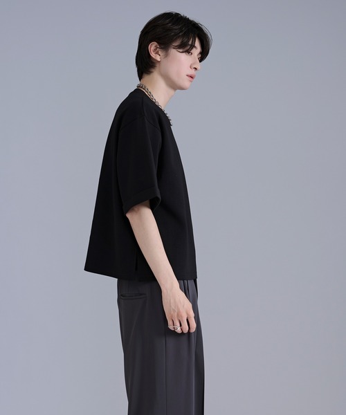 Ellno Loset(エルノロゼット)の「ロゴ刺繍ポンチTシャツ(Tシャツ/カットソー・メンズ・オフホワイト/ブラック・SMALL/MEDIUM/LARGE)」の22枚目の写真