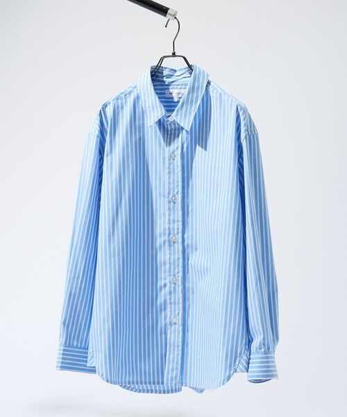 ABAHOUSE(アバハウス)の「【JAMES FABRIC】サイドガゼット レギュラーカラーシャツ / オーバーサイズ(シャツ/ブラウス・メンズ・ブルー/ダークネイビー/ホワイト・48/46)」の5枚目の写真