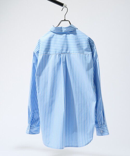 ABAHOUSE(アバハウス)の「【JAMES FABRIC】サイドガゼット レギュラーカラーシャツ / オーバーサイズ(シャツ/ブラウス・メンズ・ブルー/ダークネイビー/ホワイト・48/46)」の6枚目の写真