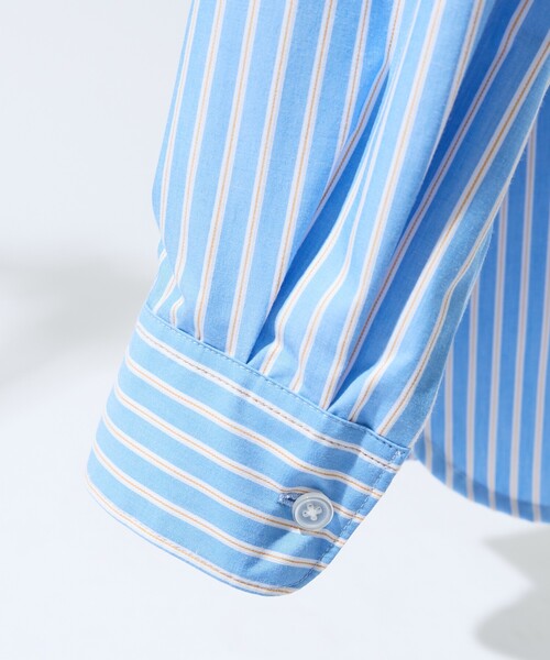 ABAHOUSE(アバハウス)の「【JAMES FABRIC】サイドガゼット レギュラーカラーシャツ / オーバーサイズ(シャツ/ブラウス・メンズ・ブルー/ダークネイビー/ホワイト・48/46)」の7枚目の写真