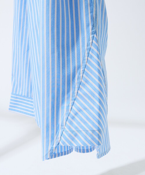 ABAHOUSE(アバハウス)の「【JAMES FABRIC】サイドガゼット レギュラーカラーシャツ / オーバーサイズ(シャツ/ブラウス・メンズ・ブルー/ダークネイビー/ホワイト・48/46)」の8枚目の写真