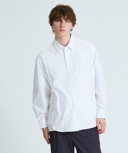 ABAHOUSE(アバハウス)の「【JAMES FABRIC】サイドガゼット レギュラーカラーシャツ / オーバーサイズ(シャツ/ブラウス・メンズ・ブルー/ダークネイビー/ホワイト・48/46)」の19枚目の写真