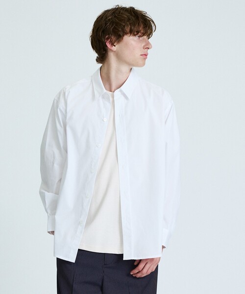 ABAHOUSE(アバハウス)の「【JAMES FABRIC】サイドガゼット レギュラーカラーシャツ / オーバーサイズ(シャツ/ブラウス・メンズ・ブルー/ダークネイビー/ホワイト・48/46)」の12枚目の写真