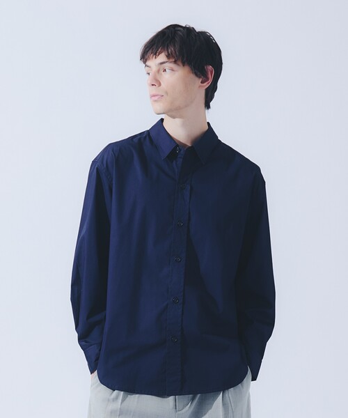 ABAHOUSE(アバハウス)の「【JAMES FABRIC】サイドガゼット レギュラーカラーシャツ / オーバーサイズ(シャツ/ブラウス・メンズ・ブルー/ダークネイビー/ホワイト・48/46)」の6枚目の写真