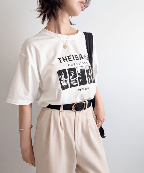 styiro（スタイロ）の「【ユニセックス】ヴィンテージ風 フォトプリント オーバーサイズTシャツ 半袖 ロゴT（Tシャツ/カットソー・レディース・ブラック/ホワイト・M/L）」の10枚目の写真