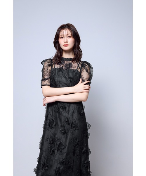 niana(ニアナ)の「フラワーレースドレス 花嫁 前撮り パーティードレス オケージョンドレス 結婚式 二次会 同窓会 成人式 お呼ばれワンピース(ドレス・レディース・ブラウン/アイボリー/ブラック・L/M/S)」の14枚目の写真