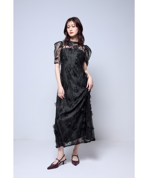 niana(ニアナ)の「フラワーレースドレス 花嫁 前撮り パーティードレス オケージョンドレス 結婚式 二次会 同窓会 成人式 お呼ばれワンピース(ドレス・レディース・ブラウン/アイボリー/ブラック・L/M/S)」の15枚目の写真