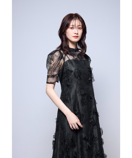 niana(ニアナ)の「フラワーレースドレス 花嫁 前撮り パーティードレス オケージョンドレス 結婚式 二次会 同窓会 成人式 お呼ばれワンピース(ドレス・レディース・ブラウン/アイボリー/ブラック・L/M/S)」の16枚目の写真