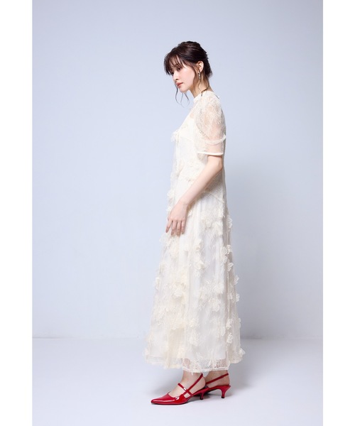 niana(ニアナ)の「フラワーレースドレス 花嫁 前撮り パーティードレス オケージョンドレス 結婚式 二次会 同窓会 成人式 お呼ばれワンピース(ドレス・レディース・ブラウン/アイボリー/ブラック・L/M/S)」の5枚目の写真