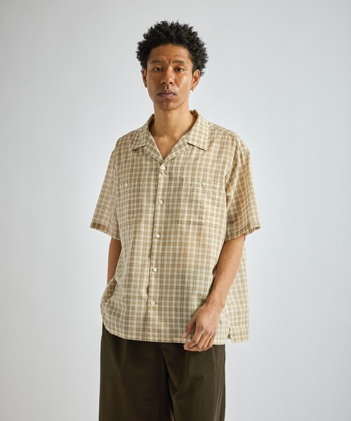 Saturdays NYC(サタデーズ ニューヨークシティ )の「Hester Tartan Check SS Shirt(シャツ/ブラウス・メンズ・ネイビー/ベージュ・S/M/L)」の3枚目の写真