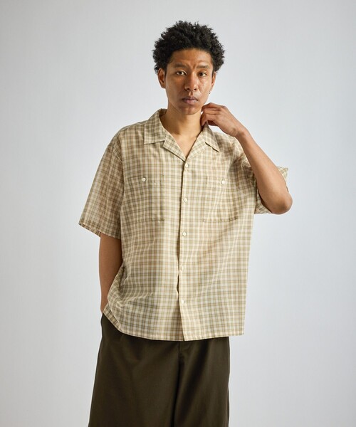 Saturdays NYC(サタデーズ ニューヨークシティ )の「Hester Tartan Check SS Shirt(シャツ/ブラウス・メンズ・ネイビー/ベージュ・S/M/L)」の4枚目の写真