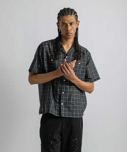 Saturdays NYC(サタデーズ ニューヨークシティ )の「Hester Tartan Check SS Shirt(シャツ/ブラウス・メンズ・ネイビー/ベージュ・S/M/L)」の5枚目の写真