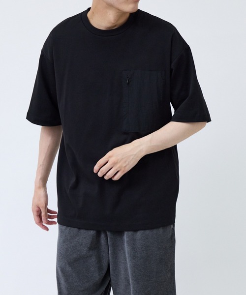 j.n.r.d(ジェー・エヌ・アール・ディー)の「布帛切替ポケットTシャツ(Tシャツ/カットソー・メンズ・ブラック/チャコールグレー/ホワイト・LL/M/L)」の7枚目の写真
