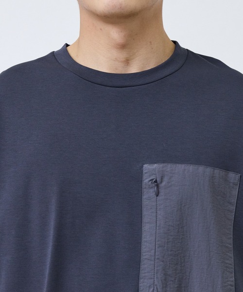j.n.r.d(ジェー・エヌ・アール・ディー)の「布帛切替ポケットTシャツ(Tシャツ/カットソー・メンズ・ブラック/チャコールグレー/ホワイト・LL/M/L)」の18枚目の写真