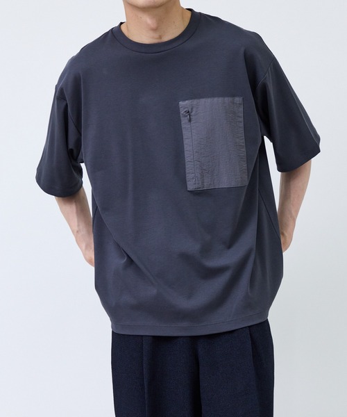 j.n.r.d(ジェー・エヌ・アール・ディー)の「布帛切替ポケットTシャツ(Tシャツ/カットソー・メンズ・ブラック/チャコールグレー/ホワイト・LL/M/L)」の14枚目の写真