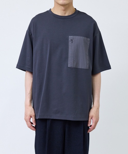 j.n.r.d(ジェー・エヌ・アール・ディー)の「布帛切替ポケットTシャツ(Tシャツ/カットソー・メンズ・ブラック/チャコールグレー/ホワイト・LL/M/L)」の15枚目の写真