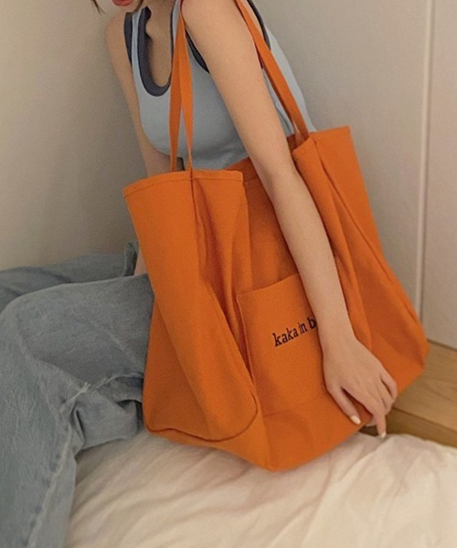 ONEP STAR(ワンピスター)の「ロゴ入りキャンバストートバッグ(ショルダーバッグ・レディース・グリーン/オレンジ/ローズ/オフホワイト・FREE)」の17枚目の写真