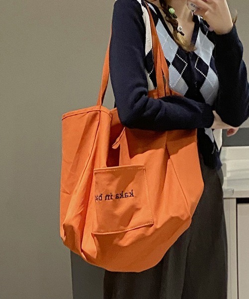 ONEP STAR(ワンピスター)の「ロゴ入りキャンバストートバッグ(ショルダーバッグ・レディース・グリーン/オレンジ/ローズ/オフホワイト・FREE)」の19枚目の写真
