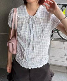 check round collar blouse