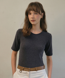 Angora half sleeve t-shirt_Charcoal(O25-TP16)