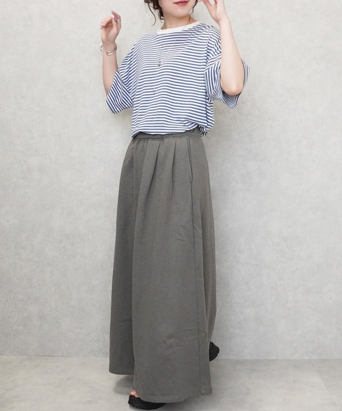 SELECT LEVERY（セレクトリベリー）の「ヘビーオンススウェットフレアロングスカート（スカート・レディース・ブラック/ベージュ/グレー/カーキ・MEDIUM/LARGE/X-LARGE）」の21枚目の写真