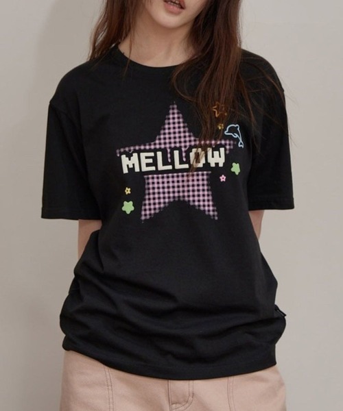 WaiKei(ワイケイ)の「【UNISEX】Wai Kei/メロウスターチェックTシャツ(Tシャツ/カットソー・レディース・ブラック・MEDIUM/SMALL)」の1枚目の写真