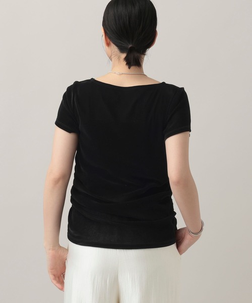 A part by(アパートバイ)の「サイドギャザーベロアSS(Tシャツ/カットソー・レディース・ライトベージュ/ブラック/ダークブラウン・FREE)」の8枚目の写真