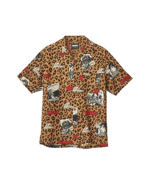 HYSTERIC GLAMOUR(ヒステリックグラマー)の「VAMPIRELLA/CALL ME PANTHER柄 オープンカラーシャツ(シャツ/ブラウス・メンズ・ブルー系その他/ベージュ系その他・MEDIUM/LARGE/X-LARGE)」の1枚目の写真