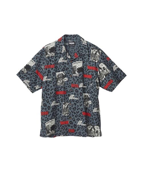 HYSTERIC GLAMOUR(ヒステリックグラマー)の「VAMPIRELLA/CALL ME PANTHER柄 オープンカラーシャツ(シャツ/ブラウス・メンズ・ブルー系その他/ベージュ系その他/チャコールグレー・MEDIUM/LARGE/X-LARGE/SMALL)」の2枚目の写真