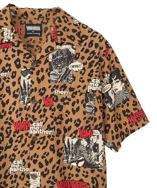 HYSTERIC GLAMOUR(ヒステリックグラマー)の「VAMPIRELLA/CALL ME PANTHER柄 オープンカラーシャツ(シャツ/ブラウス・メンズ・ブルー系その他/ベージュ系その他/チャコールグレー・MEDIUM/LARGE/X-LARGE/SMALL)」の5枚目の写真