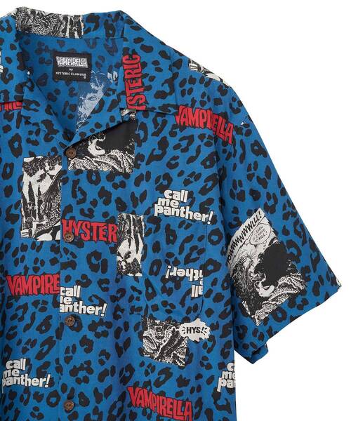 HYSTERIC GLAMOUR(ヒステリックグラマー)の「VAMPIRELLA/CALL ME PANTHER柄 オープンカラーシャツ(シャツ/ブラウス・メンズ・ブルー系その他/ベージュ系その他/チャコールグレー・MEDIUM/LARGE/X-LARGE/SMALL)」の7枚目の写真