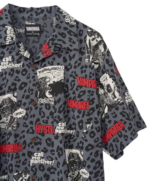 HYSTERIC GLAMOUR(ヒステリックグラマー)の「VAMPIRELLA/CALL ME PANTHER柄 オープンカラーシャツ(シャツ/ブラウス・メンズ・ブルー系その他/ベージュ系その他/チャコールグレー・MEDIUM/LARGE/X-LARGE/SMALL)」の9枚目の写真
