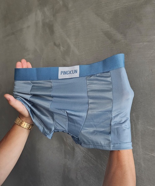 WESTBOY(ウエストボーイ)の「Y2K ユニセックス カラー切り替え ボクサーパンツ WO26W3UW20(ボクサーパンツ・メンズ・ブラウン/ブルー/グレー/ホワイト・XL/L)」の1枚目の写真