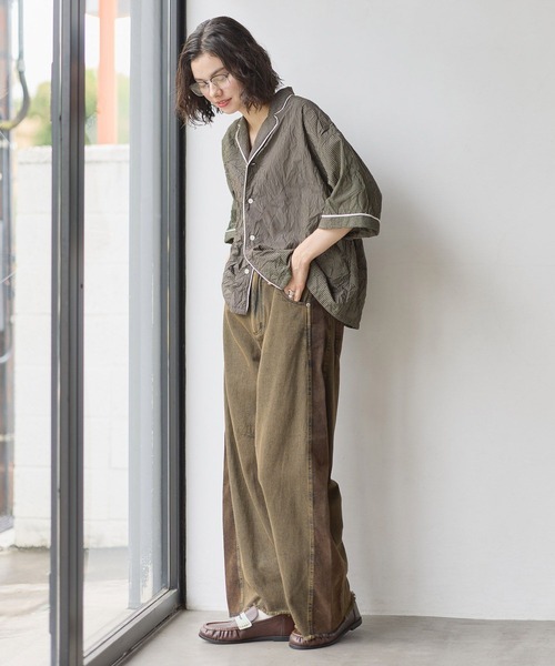 niko and...(ニコアンド)の「ワッシャーストライプシャツ(シャツ/ブラウス・レディース・ライトブルー/ブラウン・LARGE/MEDIUM)」の14枚目の写真