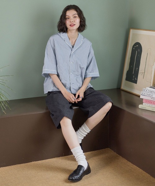 niko and...(ニコアンド)の「ワッシャーストライプシャツ(シャツ/ブラウス・レディース・ライトブルー/ブラウン・LARGE/MEDIUM)」の20枚目の写真