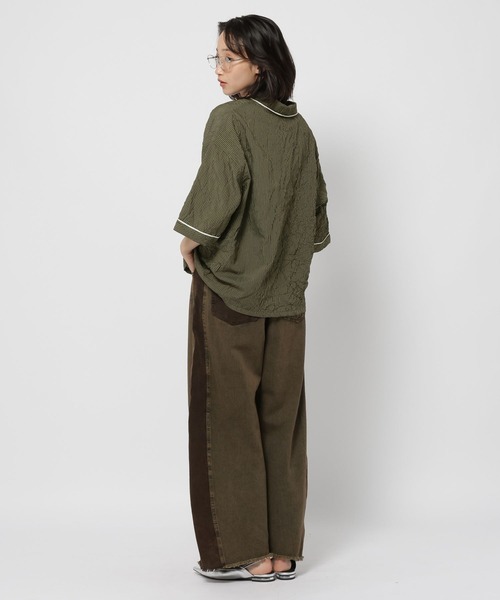 niko and...(ニコアンド)の「ワッシャーストライプシャツ(シャツ/ブラウス・レディース・ライトブルー/ブラウン・LARGE/MEDIUM)」の22枚目の写真