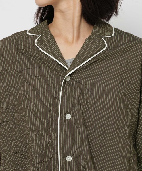 niko and...(ニコアンド)の「ワッシャーストライプシャツ(シャツ/ブラウス・レディース・ライトブルー/ブラウン・LARGE/MEDIUM)」の7枚目の写真